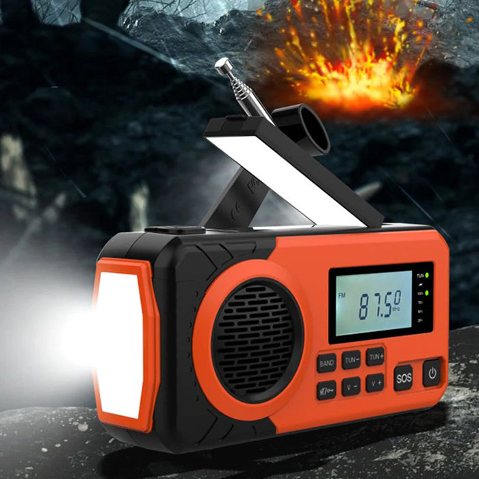 Emergency Hand Crank Radio Solar Powered Radio with SOS Alarm Flashlight Portable Weather Radio for Camping Travel Outdoor