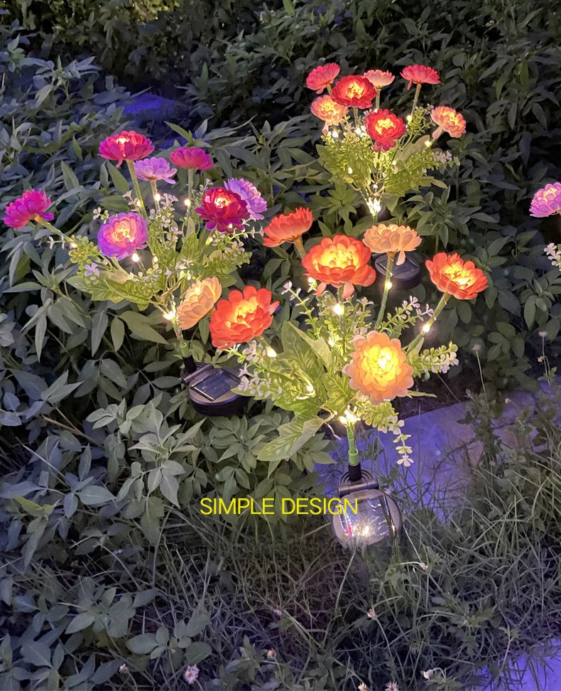 Solar Carnations Flower Lights Snow Lotus Outdoor Decoration Courtyard Garden Villa Atmosphere Lawn Ground Lights