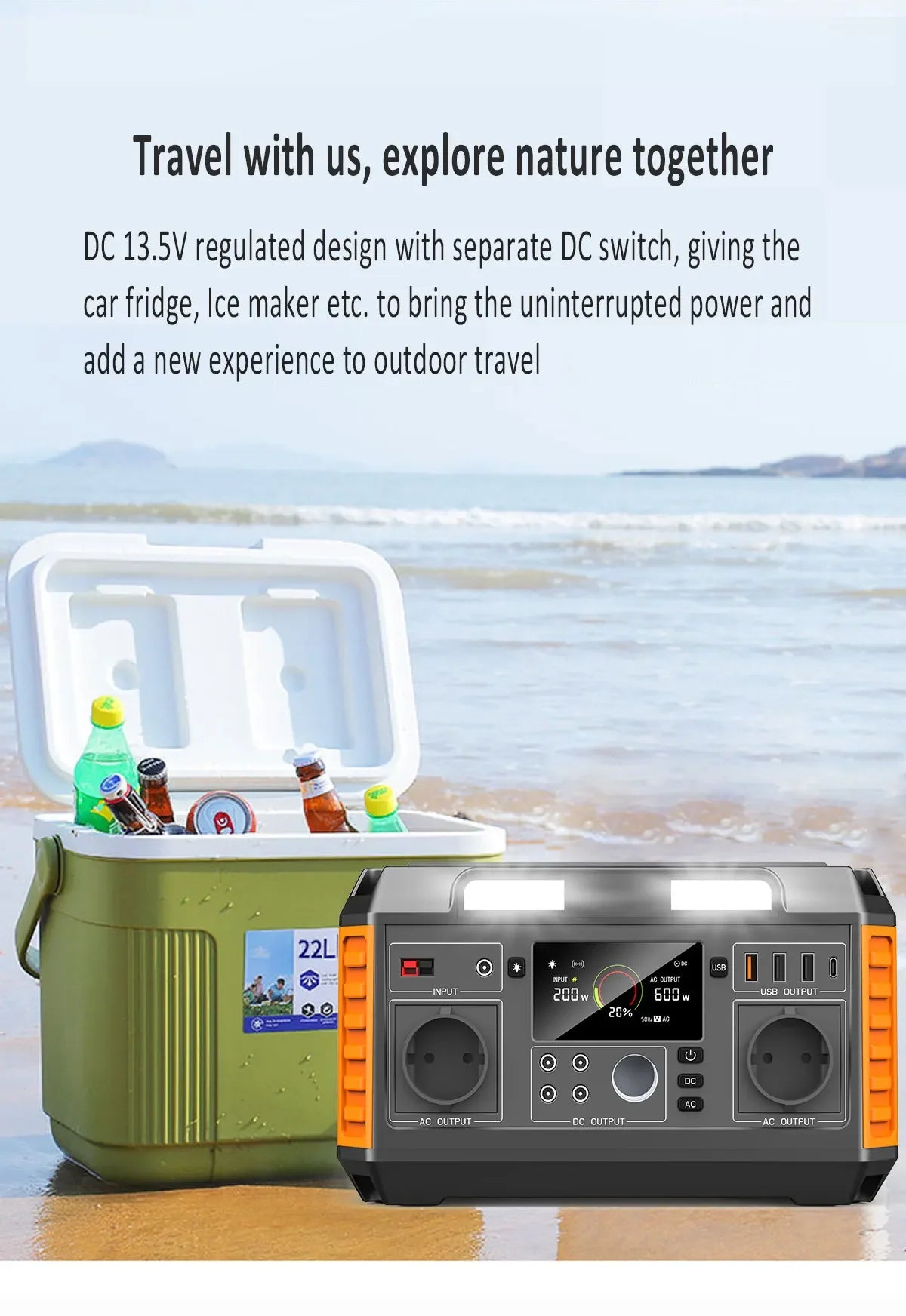 Camping Portable Power Station 1000W 500W 300W 3000W Off Grid Portable Solar Generator Home Emergency Backup Power house