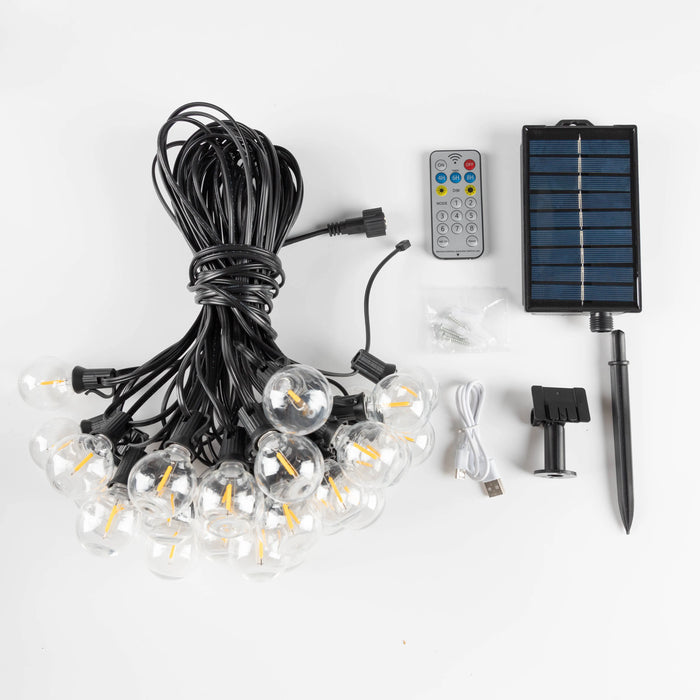 Led G40 Solar Globe Led String Lights Outdoor Waterproof Shatterproof Solar Hanging Lights for Backyard Bistro Decoration Light