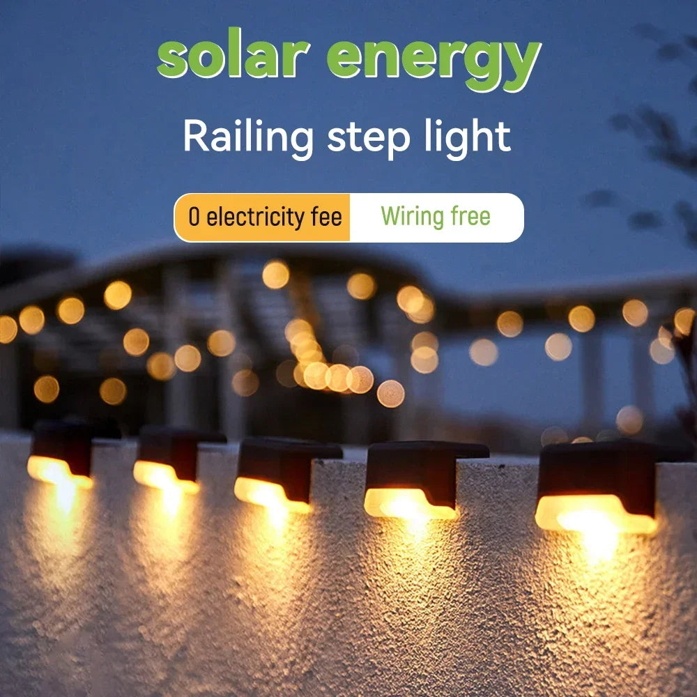 Solar LED Light Outdoor Garden Light Solar Fence Lamp Waterproof Deck Lamp Solar Stair Light Patio Stairs Pathway Garden Decor