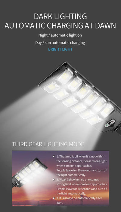 LED Super Bright Outdoor Solar Powered Lamp Waterproof Motion Sensor Human Induction Solar Garden Light Yard Garage Light