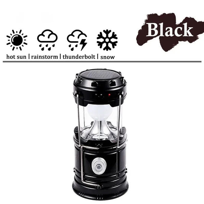Solar Camping Light Lamp Portable Lantern USB Rechargeable LED Flashlight Waterproof Torch Power Bank For Outdoor Fishing Hiking