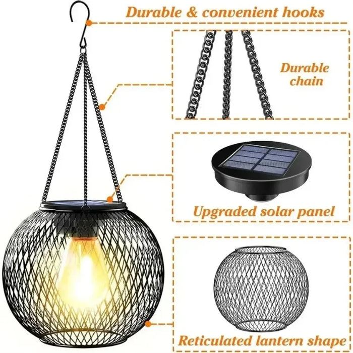 Solar Lantern Outdoor, Solar Lights for Outside Decorative Outdoor Hanging Lights Waterproof Solar Lanterns, yard garden lamp