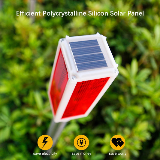 Solar powered bollard lights with multiple color and lighting mode options.，Suitable for driveways, gardens, and paths.