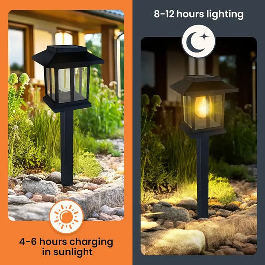 Solar Lights Outdoor Waterproof Auto on/Off Solar Pathway Lights for Garden Landscape Path Yard Patio Driveway Walkway Decor