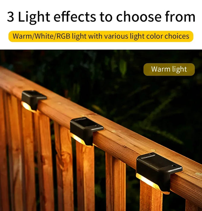 1/4/8/pcs Solar Deck Lights Outdoor Waterproof LED Fence Lights Garden Decor Solar Lamp for Stairs Railing Yard Patio Pathway