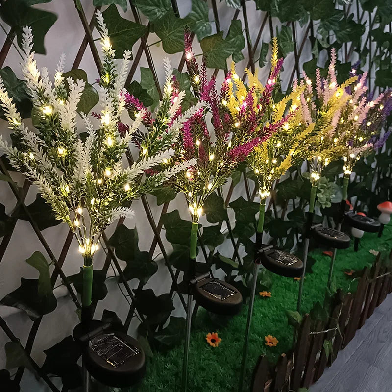 Solar Garden Lights Wild Flower Chrysanthemum Stake Lawn Lamp Waterproof Garden Butterfly  Lamps Yard Art for Home Decoration