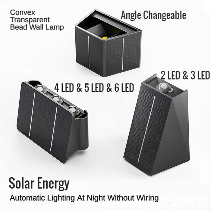Solar Wall Lights Outdoor Garden Lighting External Solar Powered Led Outdoor Lamp Wall Sconces Yard and Garden Decors Decoration
