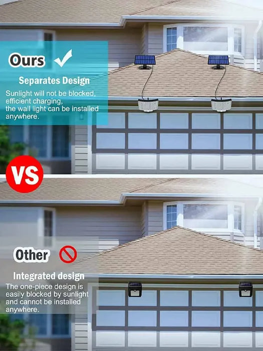 Solar Powered LED Wall Lights Split Type Garage Courtyard Lighting Super Bright Waterproof Human Body Sensing Street Lights