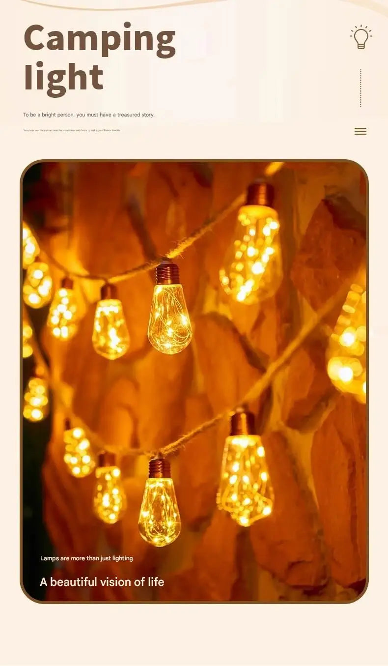 Solar Patio String Light 7m 16 Bulbs 8 Modes Fairy Light Outdoor Waterproof Lamp For Garden Fence Balcony Party Christmas Decor