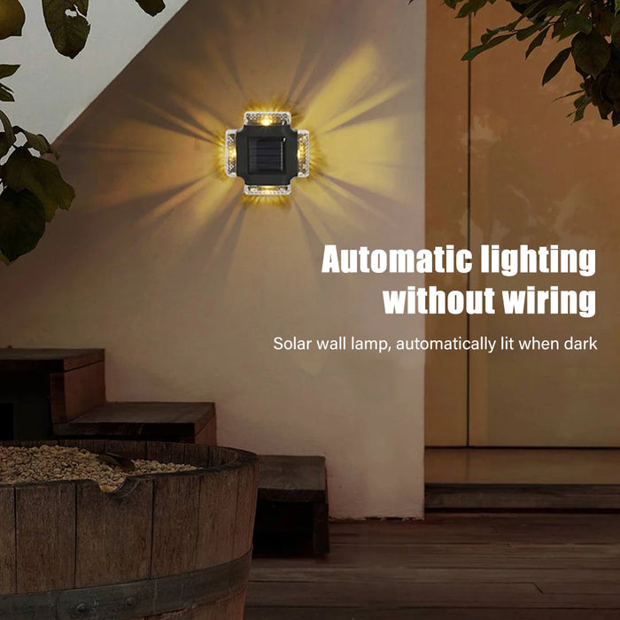 LED Solar Wall Lamp Waterproof Solar Light Up And Down Luminous Lighting For Outdoor Garden Fence Stairs Decoration Solar Lamp
