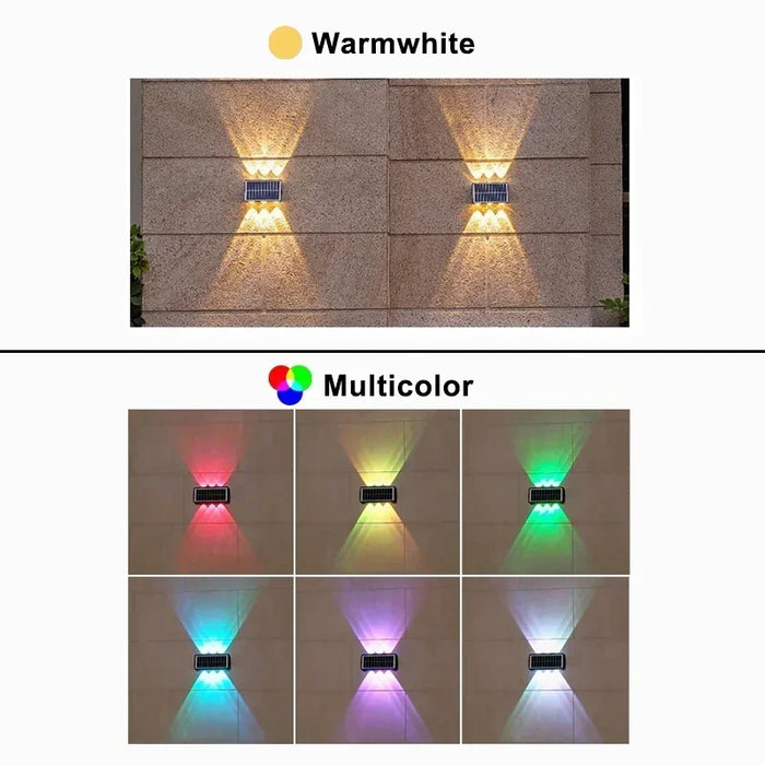 Solar Lights for Outside Solar Fence Lights Outdoor Waterproof LED Up and Down Solar Wall Lamp Porch Decor Garage Yard Garde