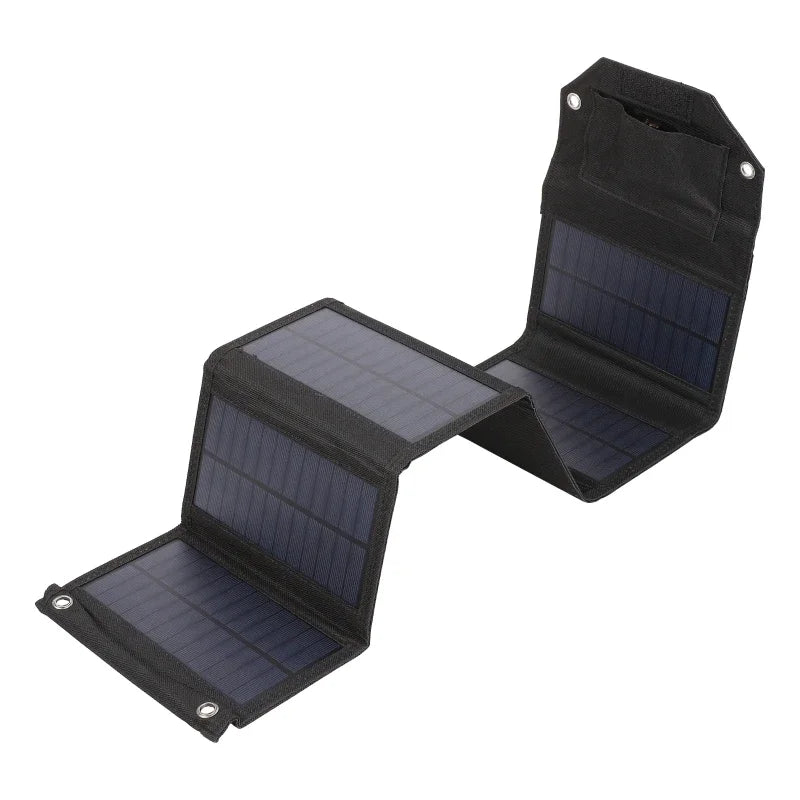 100W/80W/60W Foldable Solar Panel USB 5V Solar Charger Portable Solar Cell Outdoor Phone Power Bank for Camping Hiking + Cable