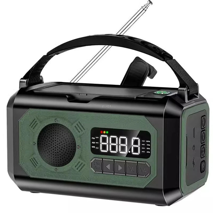 AM/FM/NOAA Solar Hand Crank Radio 12000mAh Emergency Radio Reading Lamp Flashlight SOS Alarm Power Bank Speaker רדיו ופנס חירום