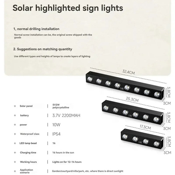 Solar Wall Light Outdoor Waterproof Garden Decora Balcony Staircase Fence Home Atmosphere Lighting Solar Powered Lamp Sign Lamp