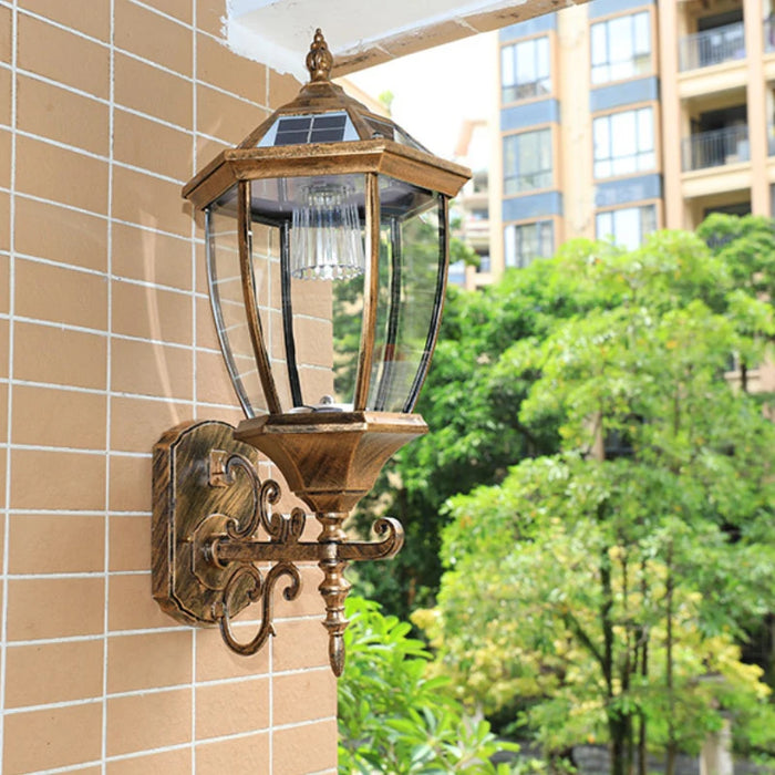 Solar Wall Lamps Outdoor Waterproof Lighting External European Style Villa Patio Light Home Gate Balcony Porch Rustproof Lights