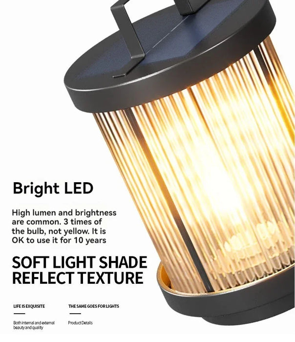 Modern Designer Solar Lamps Outdoor Waterproof Garden Glass Lanterns Street Villa Courtyard Lawn Balcony Decoration Floor Lights