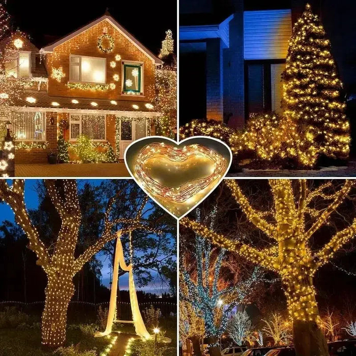 Solar String Lights Outdoor Garden Fairy Lights 50/100/200/300 LED Light Sensor Control for Trees Party Wedding Christmas Decor