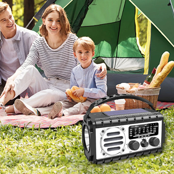 Emergency Hand Crank Radio 20000mAh Portable Weather Radio with Flashlight Reading Lamp SOS Alarm Solar Radio for Emergency/Home