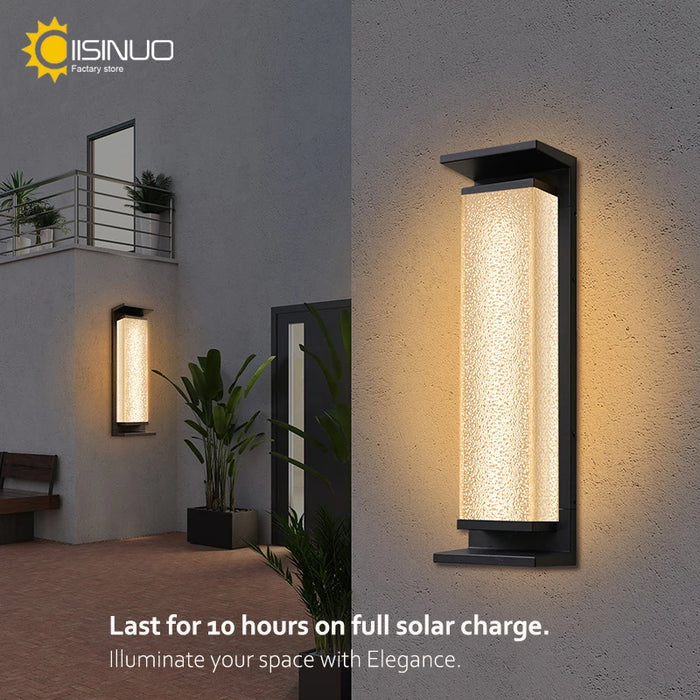 Solar Wall Light Outdoor Dusk to Dawn Porch Lighting Fixture Waterproof Solar Lanterns Anti-Rust Lanterns for Front Patio Garage