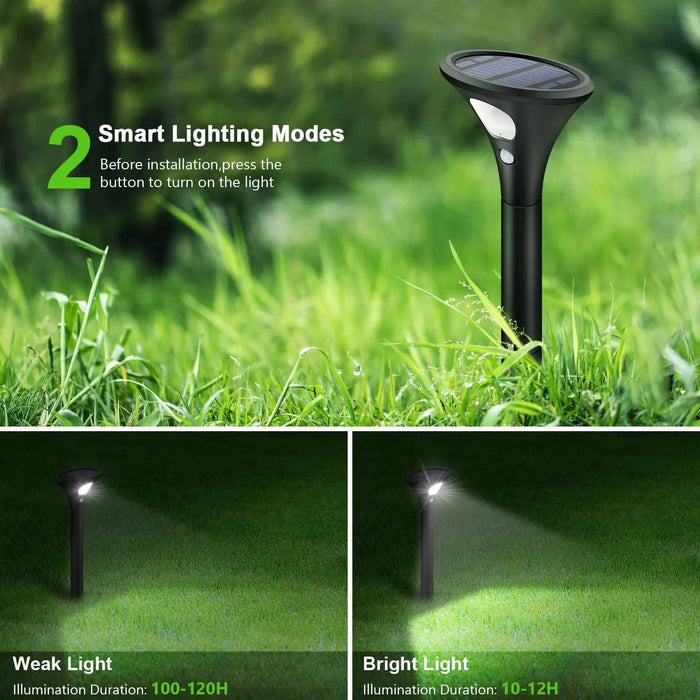 Solar Spot Lights Outdoor, 4 Pack LED Solar Powered Solar Lights Outdoor with Motion Sensor Auto On/Off Waterproof