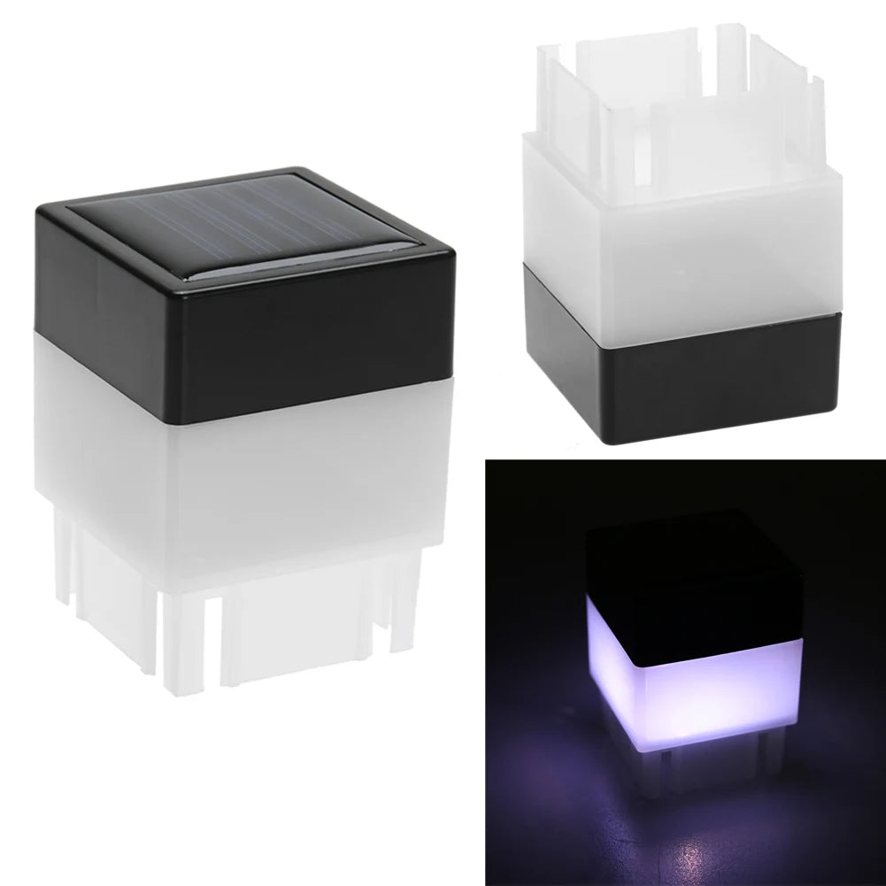 LED Solar Column Head Light Solar Powered Pillar Lamp Outdoor Fence Gate Post Lamp for Courtyard Landscape Garden Decor