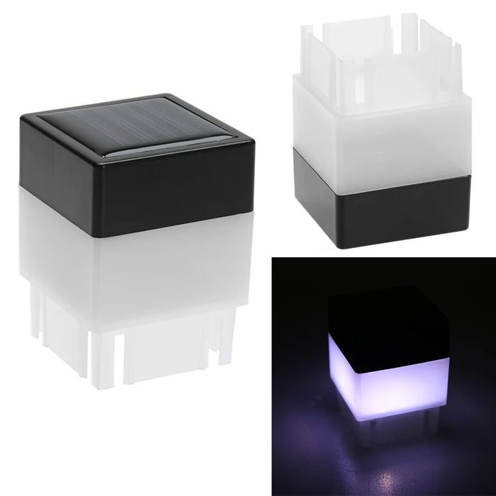 LED Solar Column Head Light Solar Powered Pillar Lamp Outdoor Fence Gate Post Lamp for Courtyard Landscape Garden Decor