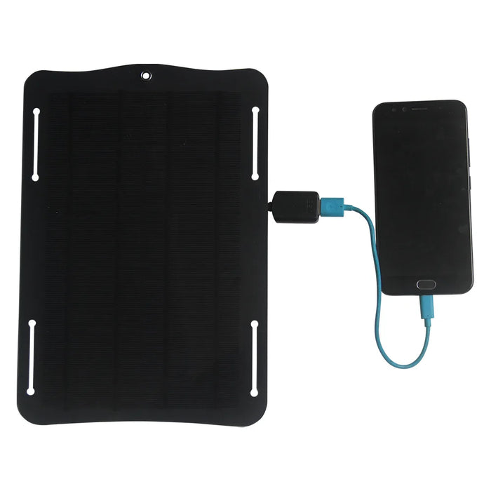 10W 5V Solar Panel Power Bank Charger Portable Phone Charger for Outdoor Emergency Solar Battery Panel Kit with USB Output Black