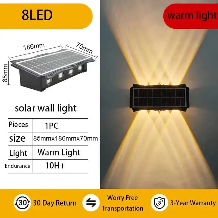 Solar Wall Lamp Outdoor Waterproof Solar Powered Light UP and Down Illuminate Home Garden Yard Decoration Outside Sunlights