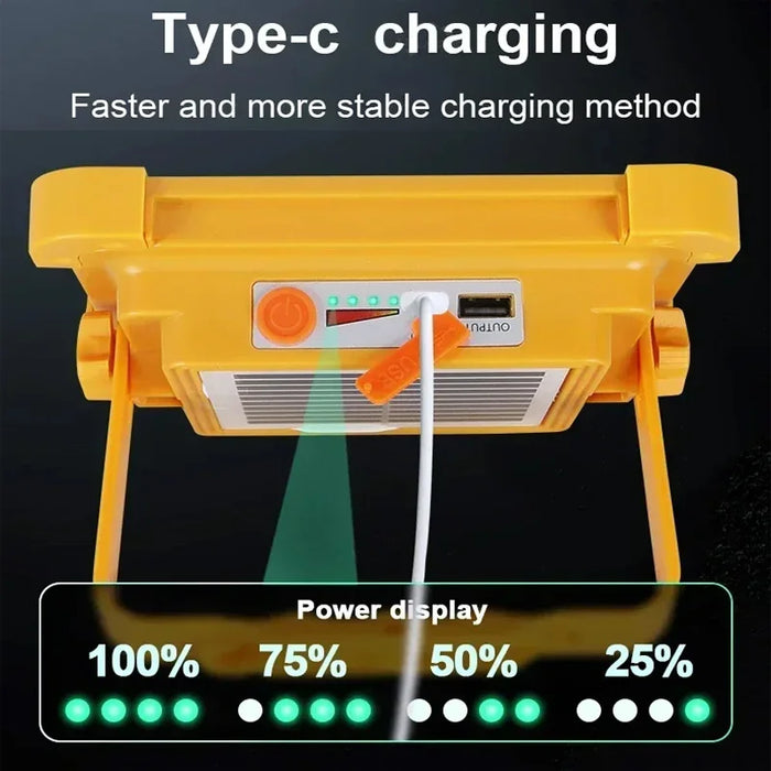 Solar Outdoor Lights Rechargeable Solar Flood Light LED Reflector Spotlight Rechargeable Projector Floodlight Construction Lamp