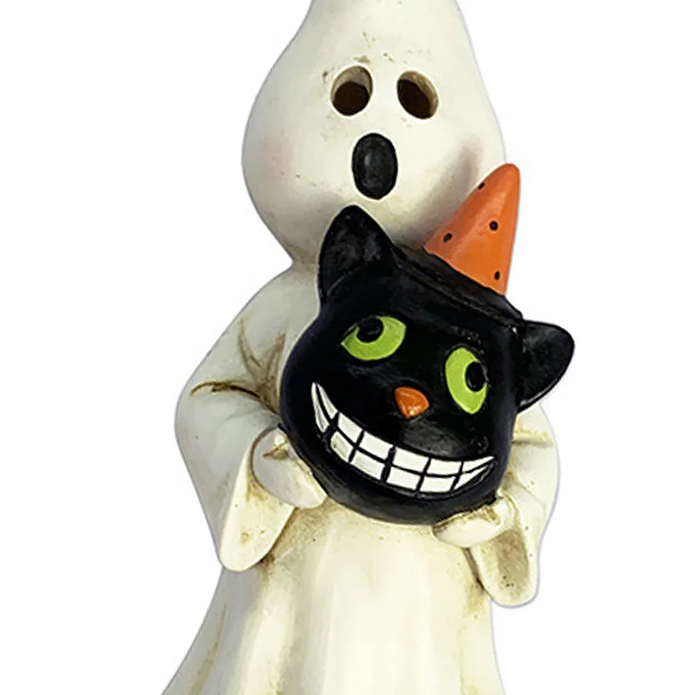 Halloween Solar Ghosts Pathway LED Light Anto On & Off Ghosts Lamp White Ghost Figurine Decoration for Haunted House Decor 2024