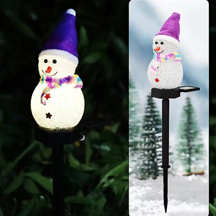 Snowman Stake Lights Solar Powered Snowman Lights Waterproof Solar Christmas Decorations Outdoor Solar Energy For Christmas
