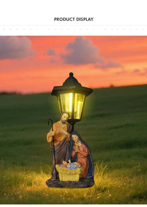 Christmas Trough Solar Light Ornament Outdoor Balcony Lawn Garden Path Atmosphere Light Statue  Garden Statues