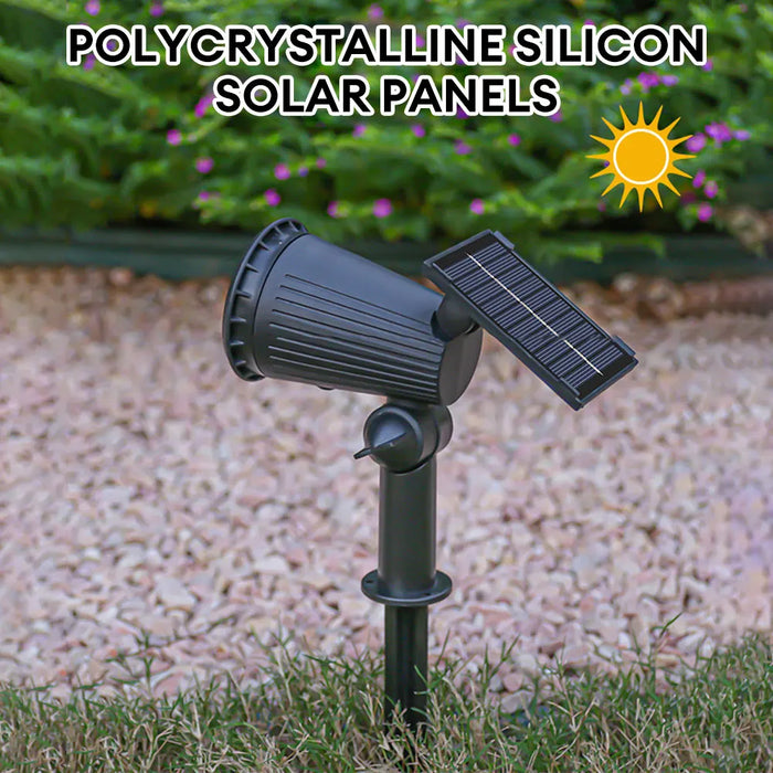 Outdoor Solar Spotlight 9LEDs Brightness Adjustable Spot Lights IP65 Waterproof Solar Spotlight for Garden Patios Porches