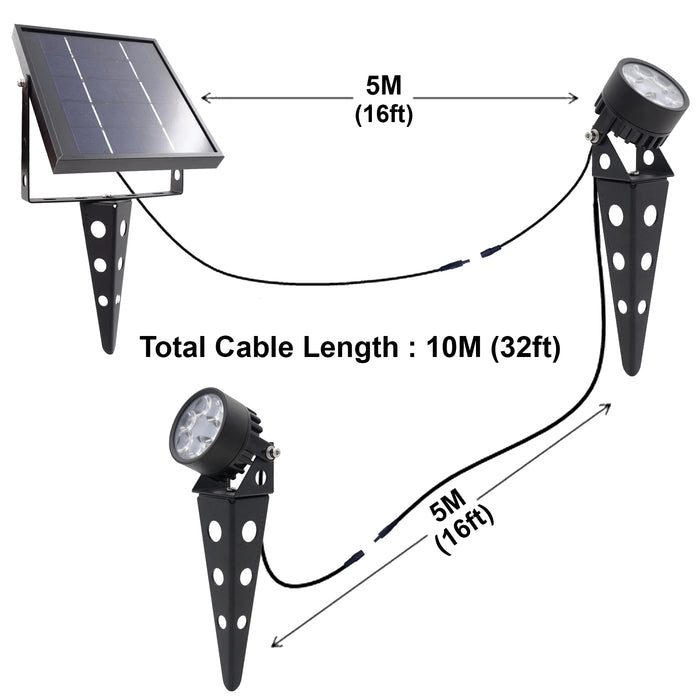 Solar Spot Lights Outdoor Legacy 50X LED Waterproop Auto ON/OFF Spotlight for Garden Yard Landscape Uplight Downlight