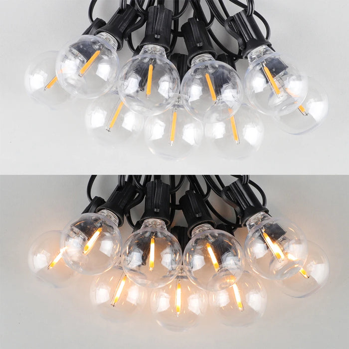 Led G40 Solar Globe Led String Lights Outdoor Waterproof Shatterproof Solar Hanging Lights for Backyard Bistro Decoration Light