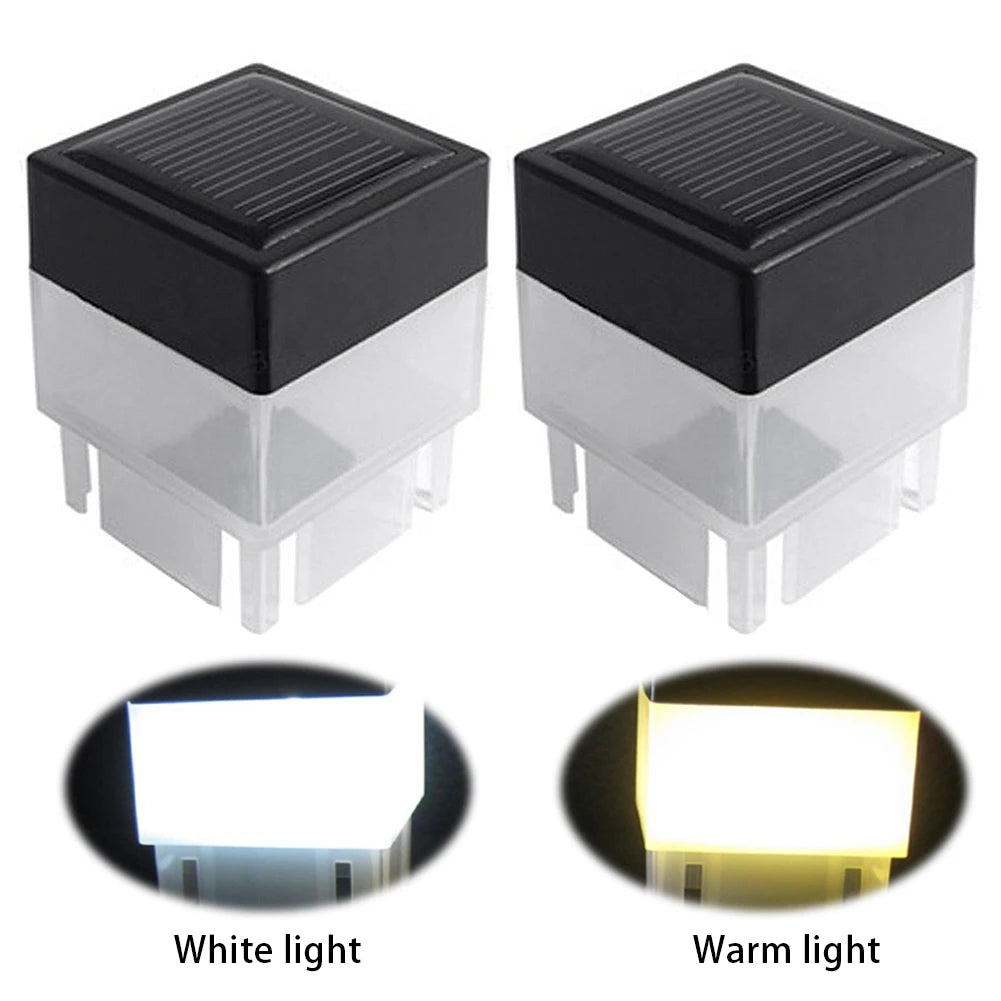 Solar Post Light Modern Fence Deck Lamp Auto On/Off Square Column Fixture Mailbox Lantern for Yard Pathway Decor