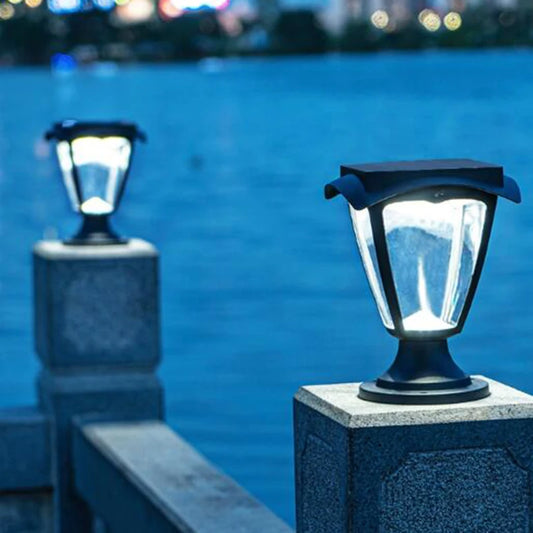 Simple Solar Column Pillar Light Outdoor LED Post Deck Cap Fence Landscape Lamp Waterproof Decor Garden Gate Solar Power Lamp