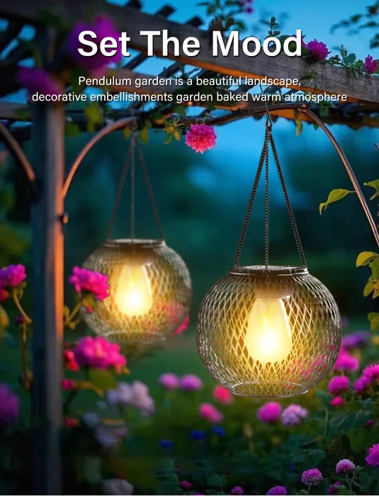 Solar Lantern Outdoor Solar Lights For Outside Decorative Hanging Lights Waterproof Solar Lanterns Hollowed-out Yard Garden Lamp