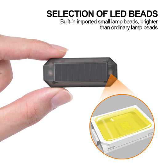2Pcs Car Solar Warning Light Wireless Anti-Theft Alarm Light Anti-Rear Collision Smart Flash
