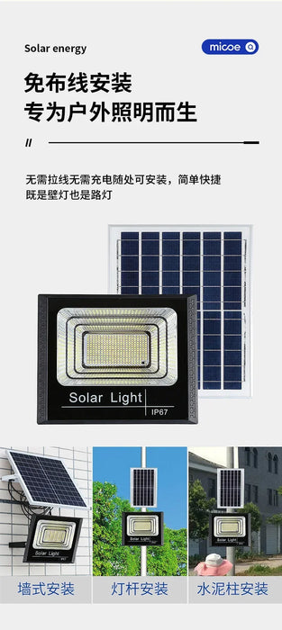 Solar Flood Lights with Remote Control, IP67 Waterproof Adjustable Spotlight for Villa & Street Lighting