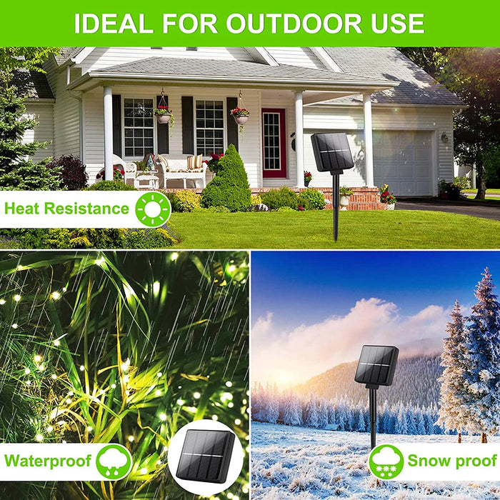 Solar Fairy Lights Outdoor Garland 50/100/200 LED String Garden Yard Tree Christmas Party Camping Waterproof Copper Wire Lamp