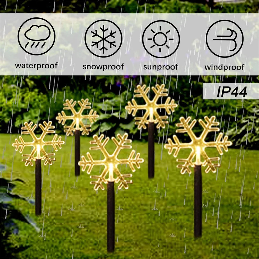 Solar Christmas Pathway Lights 5 Pack Solar Christmas Decor Star LED Lights Outdoor Waterproof Stake Lights Garden Walkway 731