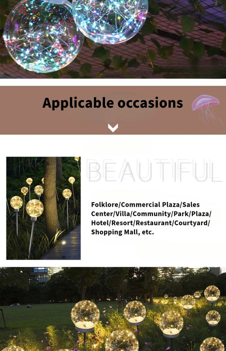 Solar Luminous Ball Reed Lamp Outdoor Scenic Spot Square Park Street Lighting Decoration Landscape Lawn Floor Lamp