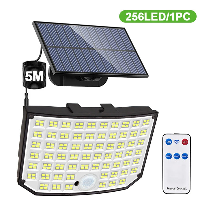 Solar Security Lights Motion Sensor Outdoor 318/238/226LED Garden Lights Waterproof Split Flood Wall Lights Solar Powered 3 Mode