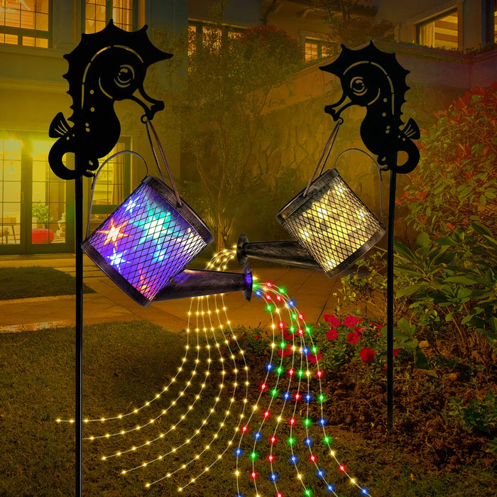 Solar Watering Can Light Outdoor Waterproof Shower Light Decorative Solar Lights for Home Outside Walkway Garden Patio Decortion