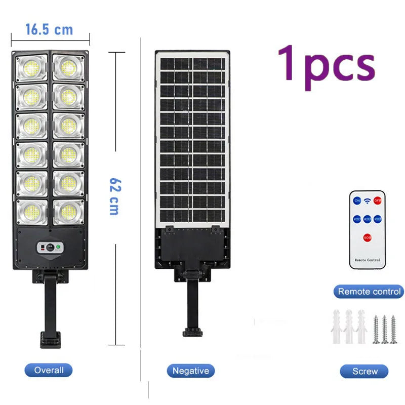 Powerful Solar Lights Outdoor Super Bright Solar Street Light 720 LED Solar Wall Lamp Solar Spotlight for Garage Garden Yard