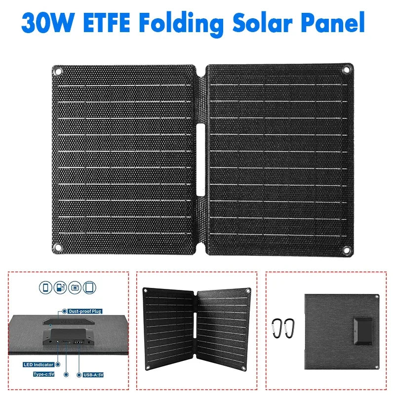 Folding Solar Panel 80W IP65 Waterproof Foldable Solar Charger Portable Solar Panel Charger Outdoor Phone Power Bank for Phone