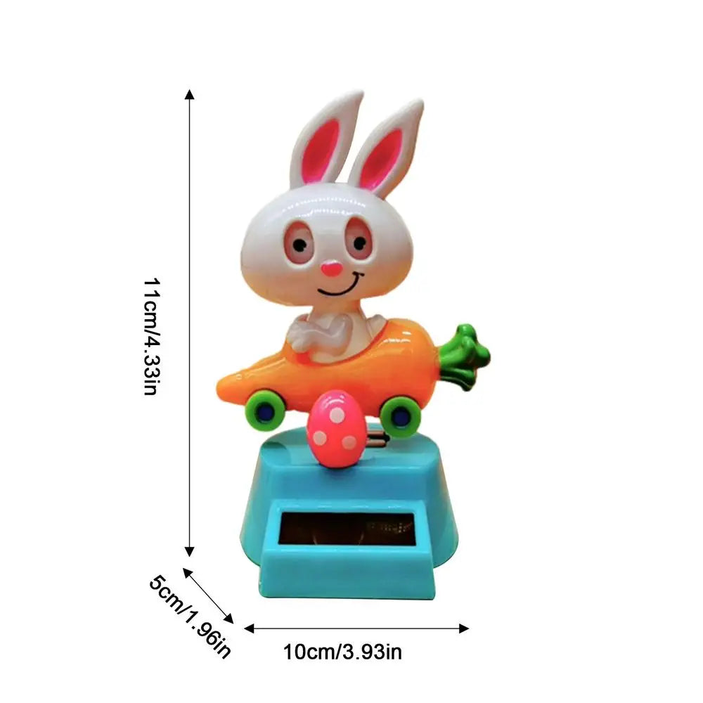 Solar Dancing toy Car Decoration Solar Energy Decoration Shaking Head Doll Cartoon rabbit Shape Decoration  Home Ornaments